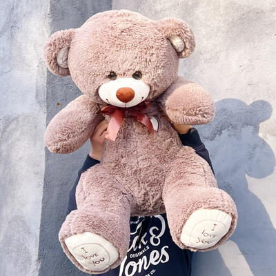 Большой плюшевый медведь 135 см кофейный Феликс