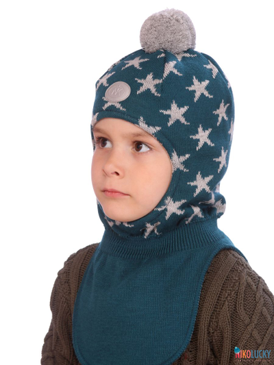 Шапка-шлем 20202-08, цвет сине-морской,серый, р. 48-50
