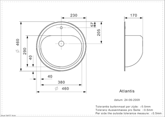 Умывальник Reginox Atlantis OSP lux