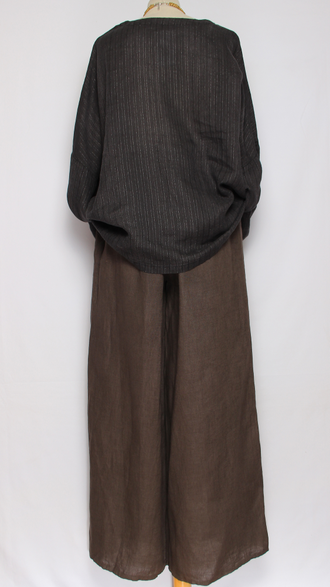 Блуза свободная "Полоски люрекс" черная, бежевая до р.54