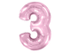 Фольгированная цифра - Розовая матовая
