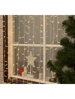 Гирлянда занавес уличная 2 х 3 м, 760LED, IP65, 220V, нить белая, свечение тёплое белое, холодное бе