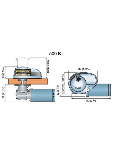 Якорная лебедка QUICK «Prince DP2», 500 Вт, 12 В, цепь 6 мм