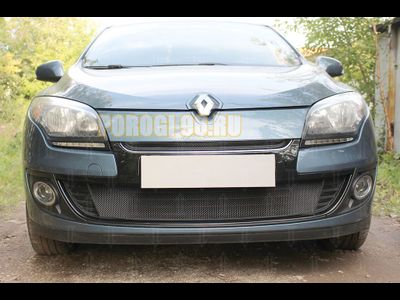 Защита радиатора Renault Megane III (рестайлинг 1) 2012-2014 black верх