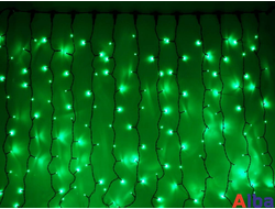 Занавес 2*6 м, ЗЕЛЕНЫЙ,  IP65 постоянное свечение