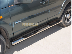 Пороги труба с проступью для Chevrolet Niva (2010)