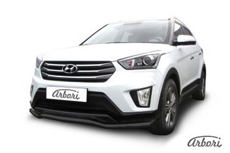 Защита переднего бампера d57 "Волна" Arbori черн. для HYUNDAI Creta 2016-нв ( AFZDAHCRET4WD02B )