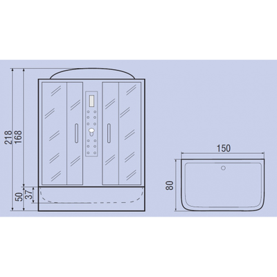 Душевой бокс River Wisla 150/80 ТН