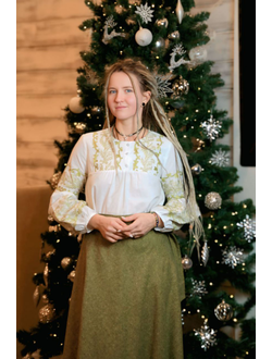 Юбка на запах по косой  Охра