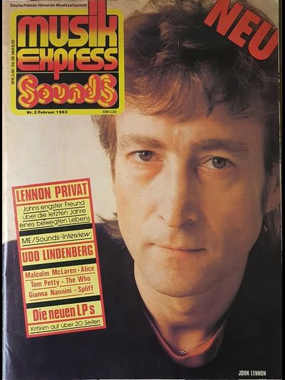 Musikexpress Sounds Magazine February 1983 John Lenon, Иностранные музыкальные журналы, Intpressshop