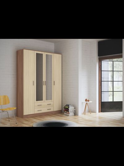 Квадро шкаф Ясень шимо темный/Ясень шимо светлый