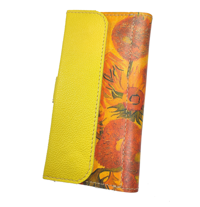 Большое портмоне с хлястиком с принтом "Подсолнухи"