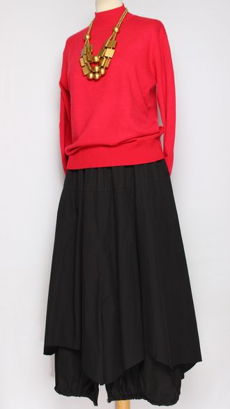 Юбка  "Широкая двойная" черная до р.52