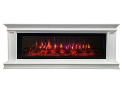 Линейный электрокамин Стаффорд белый с очагом FreeSpace 60 LED FX QZ
