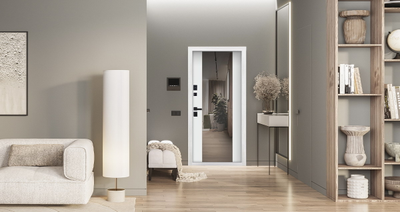 Стальная дверь   Макс 3D с зеркалом (умная дверная ручка). Заказная модель.