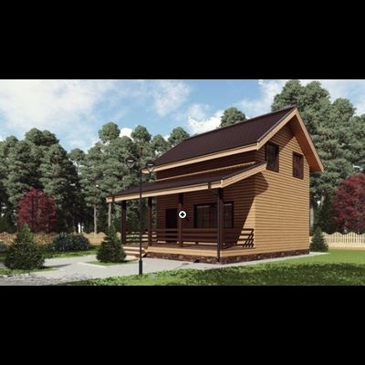 Двухэтажный каркасный дом с двумя спальнями 85м² (SK65)