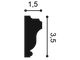 Молдинг PX117 - 3,5*1,5*200см