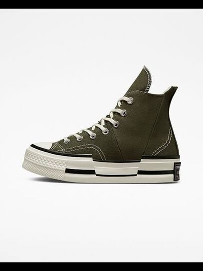 Кеды Converse Chuck 70 Plus зеленые высокие на платформе