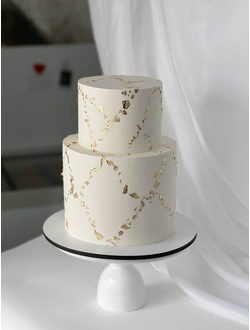 Торт двухъярусный в оформлении поталью (5-8кг)