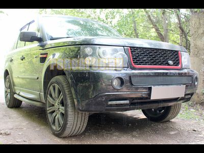 Защита радиатора Land Rover Range Rover Sport I 2005-2009 (3D) black низ PREMIUM