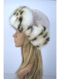 Ушанка "Нон-стоп" цвет бежевый + рысь