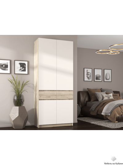 Бостон Шкаф ШК-001 ЛДСП Дуб крафт серый/Кашемир