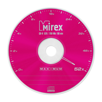 Носители информации CD-R, 52x, Mirex Maximum, Slim/1, UL120052A8S