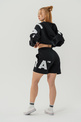 Укороченная толстовка TRAINING CROPPED HOODIE MUSCLE MOMMY 619 Черная