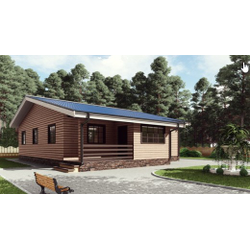 Одноэтажный каркасный дом с тремя спальнями 125м² (SK7)