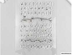 Штамп для творчества силикон "Английский алфавит и веточка" 16 х 11 см