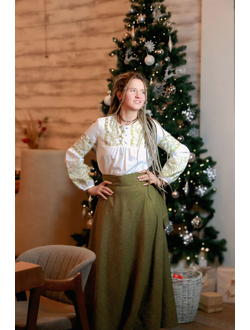 Юбка на запах по косой  Охра