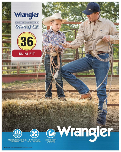 Джинсы Wrangler® Premium Performance™ Cowboy Cut® Advanced Comfort Wicking узкий крой