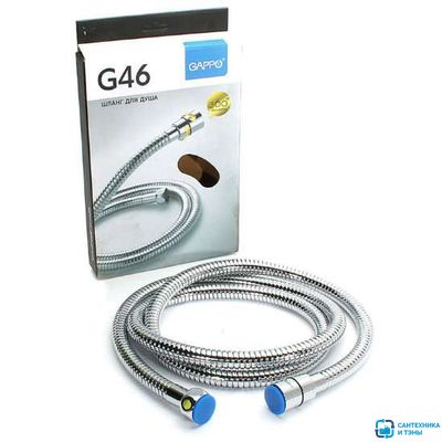 Шланг душевой 150 см имп/кон GAPPO G46 растягивающийся, ХРОМ