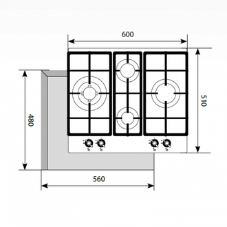 ГАЗОВАЯ ВАРОЧНАЯ ПОВЕРХНОСТЬ LEX GVE 6043C IV LIGHT