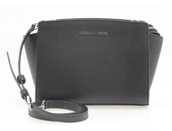 Женская Сумка Michael Michael Kors Selma Medium Saffian однотонная серая