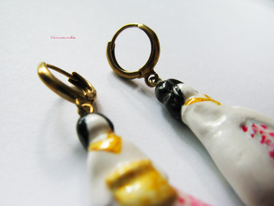 Восточная красавица. Серьги в восточном стиле - миниатюра из полимерной глины