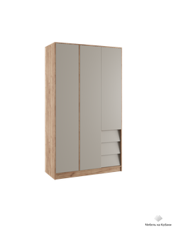 Ева шкаф 3-х створчатый Крафт табачный/Кашемир