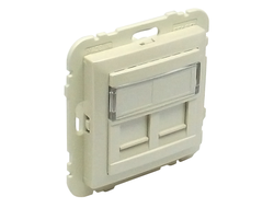 Лицевая панель с суппортом для 2-х коннекторов RJ45 жемчуг - Logus 90 - Efapel 90442 SPE