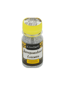 "Love2art" Декоративные блестки 0.2 мм 20 г цвет № 02 серебряный