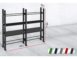 Модульный стеллаж для гантелей, гирь и медболов 2380*430*1950 (2 секции)