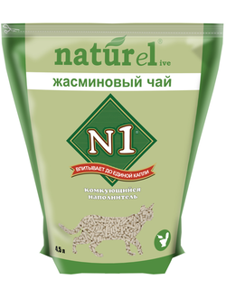 Наполнитель N1 Naturel Жасминовый чай комкующийся 4,5 л