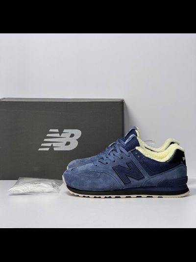 New Balance 574  Total Blue с мехом