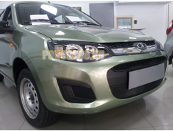 Защита радиатора Lada Kalina 2 2013- (2 части) black