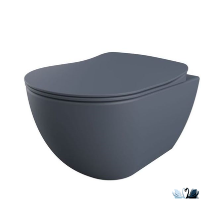 Унитаз CREAVIT FREE Basalt Mat Set c инсталляцией - комплект с сиденьем, клавишей DROP в цвете Steel Blue (FE320-11BM00E-0000 + GR5003.01 + GP2002.05 + KC0903.01.0600E)