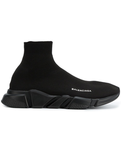 Кроссовки-носки Balenciaga Speed монотонные черные