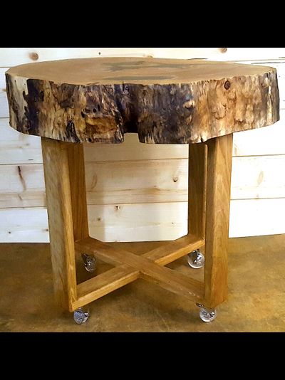 столик из спила березы