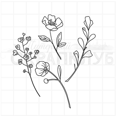 ФП штамп "Цветочные веточки"