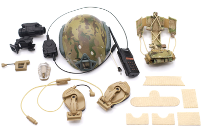 Шлем Fast с ПНВ, радиостанцией и наушниками 1/6 (26060R-B) - Easy&Simple