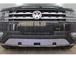 Защита радиатора Volkswagen Teramont 2017- chrome низ с камерой и парктроником