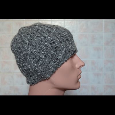 Шапка мужская крупной вязки Vizio Италия 5469 серая